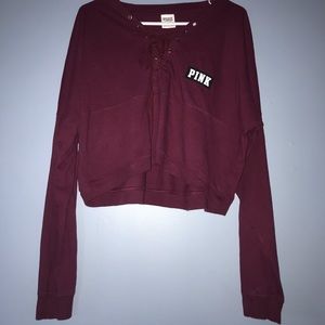 Victoria Secret Pink Crop Long Sleeve Medium